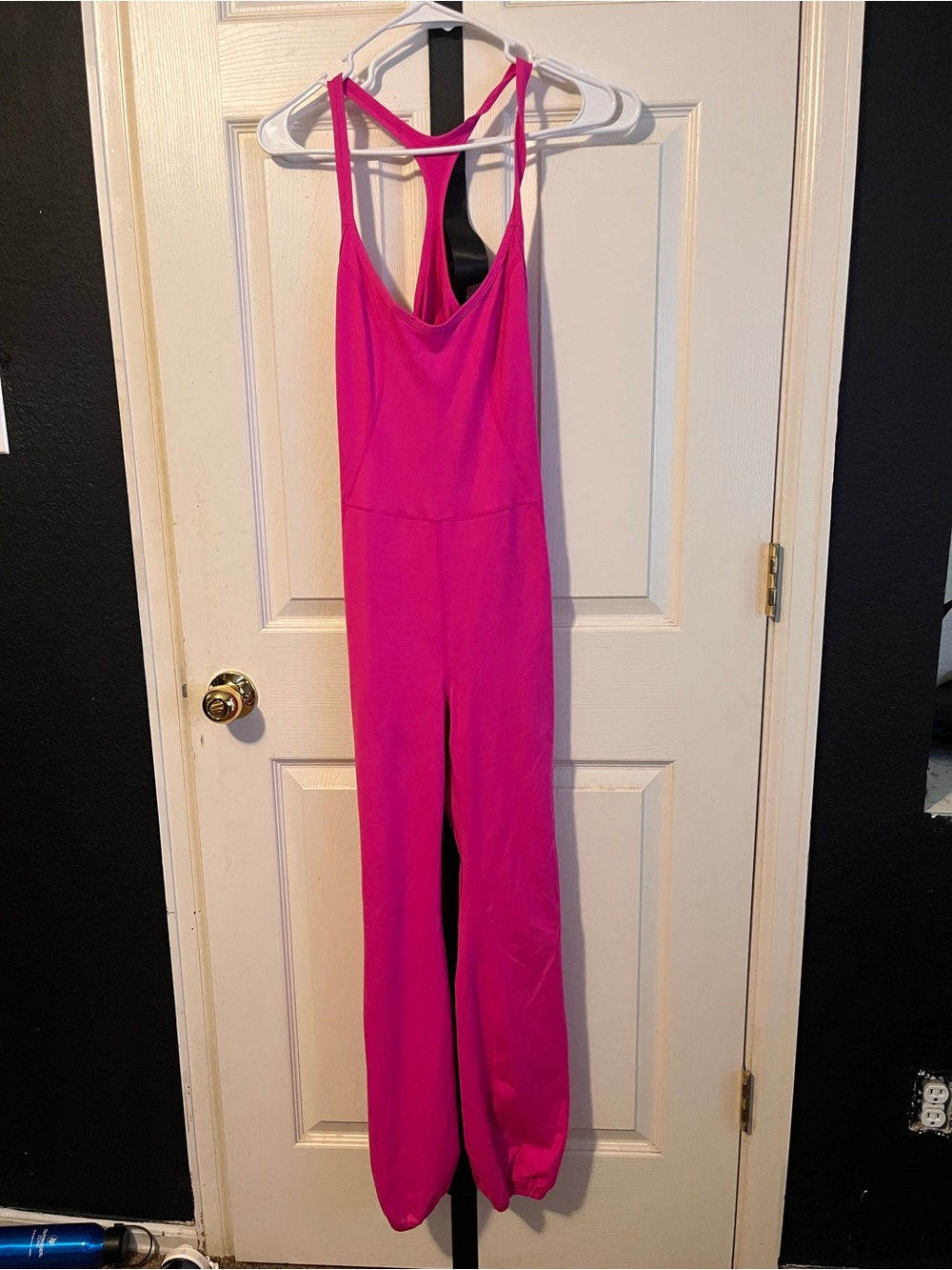 Women's Fuchsia Wide-Leg Athletic Jumpsuit
